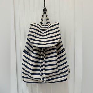 NWOT BAGGU Nautical Stripe Canvas Backpack